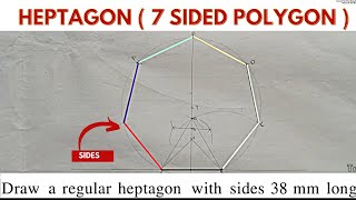 REGULAR HEPTAGON_ GEOMETRIC CONSTRUCTION (7 SIDED POLYGON)