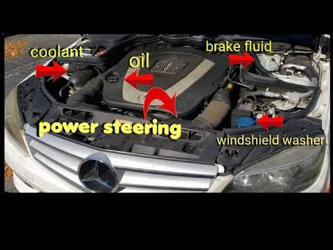 Mercedes Benz Fluid Locations 2009 to 2014 c300. How to check fluids