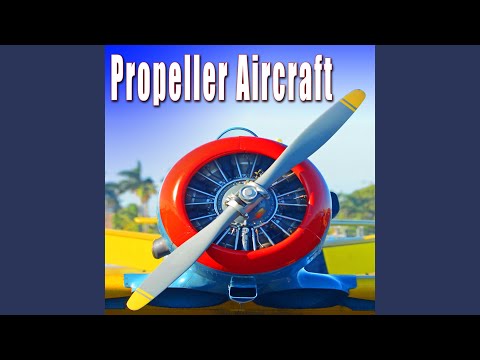 Propeller Airplane Takes off from Distant Perspective