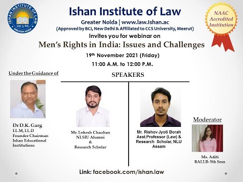 Webinar on “Men’s Rights in India: Issues and Challenges” | Ishan Law