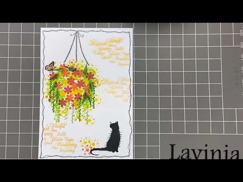 The cat and the Blossoming Blooms - A Lavinia Stamps Tutorial