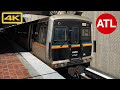 Riding MARTA Rail Red Line, Atlanta International Airport (ATL) to Downtown Atlanta/Buckhead, 4K