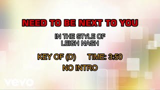 Leigh Nash - Need To Be Next To You (Karaoke)