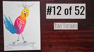 Beginner Watercolor Bird – Silly Blob Bird (Tiny Tuesday 12)