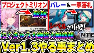 【NTE】にくきゅう大強盗緩和！Ver1.3で変わったファンス稼ぎ日課＆イベントに関するプロジェクトミリオンについて！【ネバエバ】