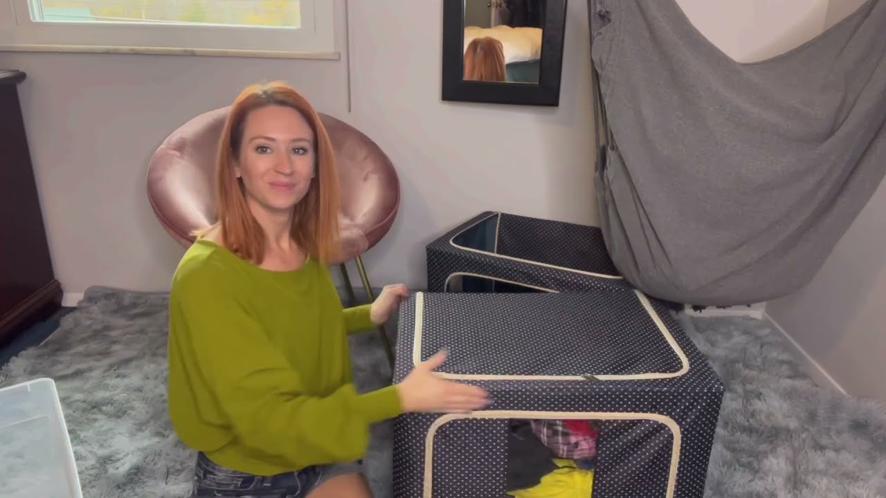 Review of Clothes Storage Bins, 2 Pack 66L Oxford Foldable Stackable Boxes Container Organizer