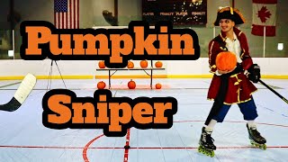 Hockey Puck vs Pumpkins (loser eats way to much candy)