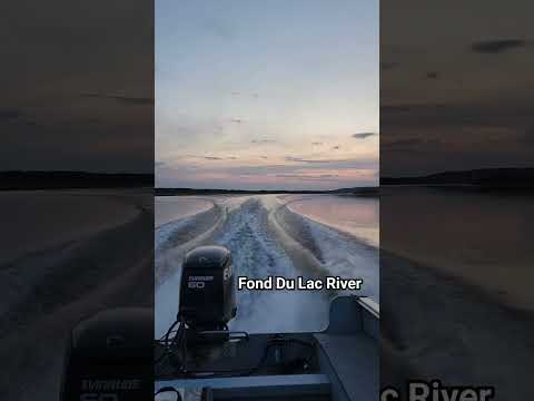 Sunset boat ride on the Fond Du Lac River #saskatchewan