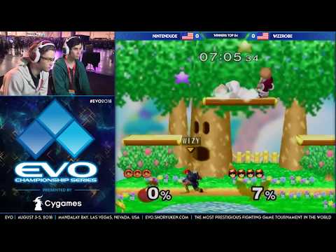 EVO 2018 - Nintendude (Ice Climbers, Marth) vs Wizzrobe (Captain Falcon) - Winners Round 1 - SSBM