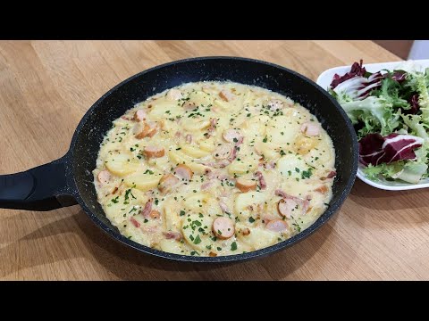 Poêlée de pommes de terre et poireau aux knacks d'Alsace - recette réconfortante et rapide 😍 - n°516