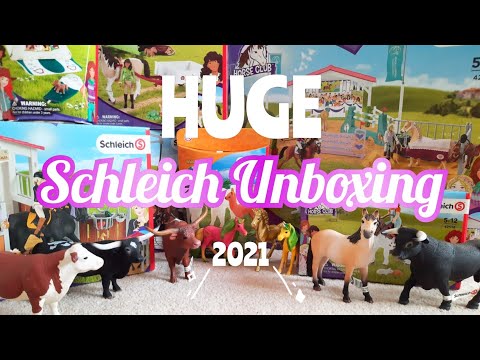 HUGE SCHLEICH 2021 UNBOXING!!! || Schleich Horse Club Unboxing & Review ||