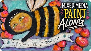 Whimsical Bumblebee Painting Tutorial | Bright Acrylic Art for All Levels