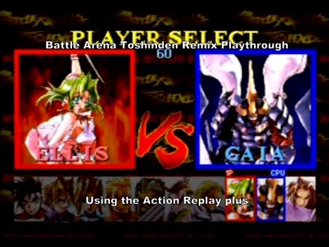 Battle Arena Toshinden Remix Ellis Playthrough using the Sega Saturns Action Replay Plus :D #Sega