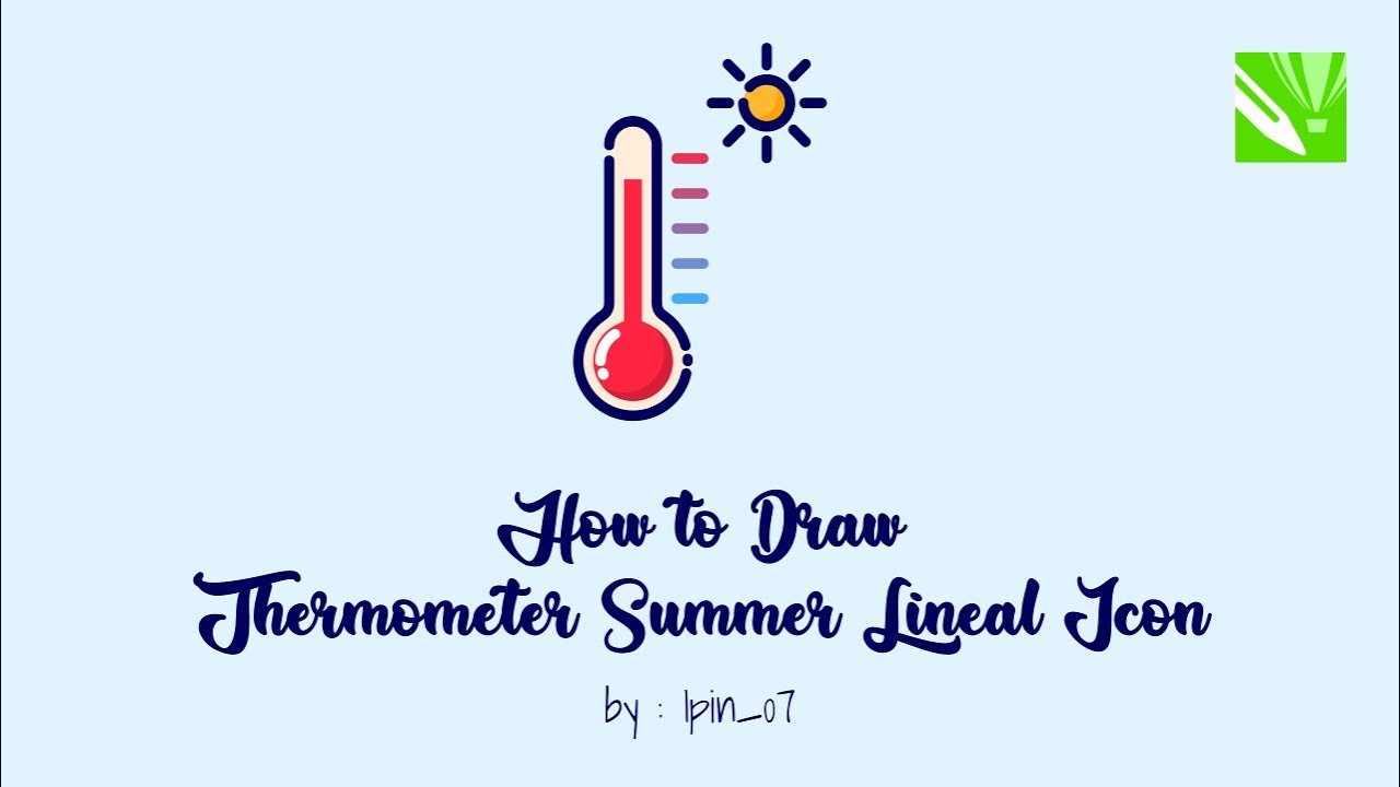 How to Draw Thermometer Summer  Lineal Color Icon