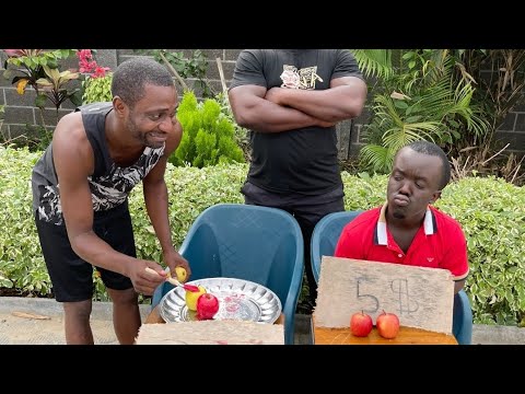 red painted apple set up