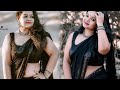 Gulf Model Manju Prathap In Black Saree