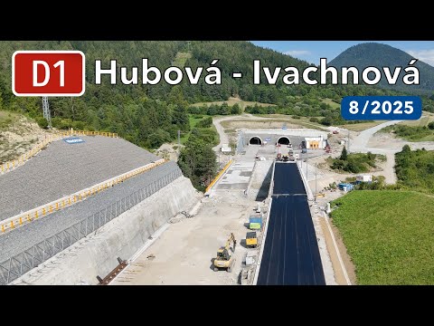 Výstavba diaľnice D1 Hubová - Ivachnová (august 2025)