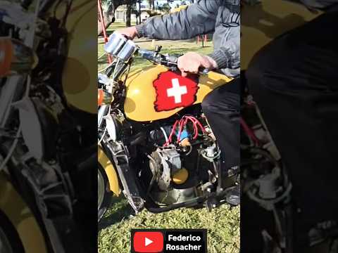 Moto Artesanal con Motor de Renault 12 - Retroencuentro Tacural  - Santa Fe. #motorcycle #motos