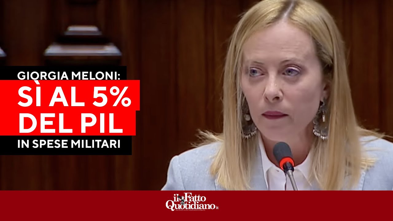 Meloni dice sì al piano della Nato: “Necessario incremento delle spese militari fino al 5% del Pil”