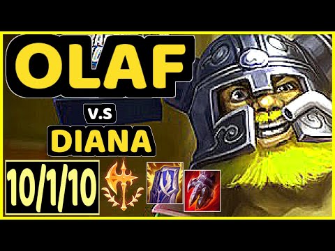 KADIR (OLAF) vs DIANA - 10/1/10 KDA JUNGLE GAMEPLAY - EUW Ranked GRANDMASTER