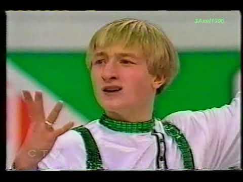 Evgeny Plushenko Евге́ний Плю́щенко (RUS) - 1999 World Figure Skating Chmp, Men's SP (Canada CTV)