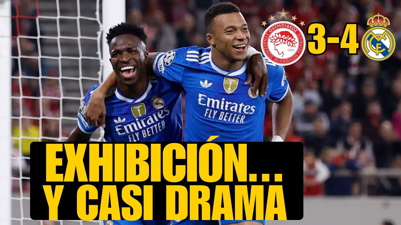 OLYMPIAKOS 3-4 REAL MADRID: MBAPPE Y VINICIUS SÚPER Y CASI PAPELÓN
