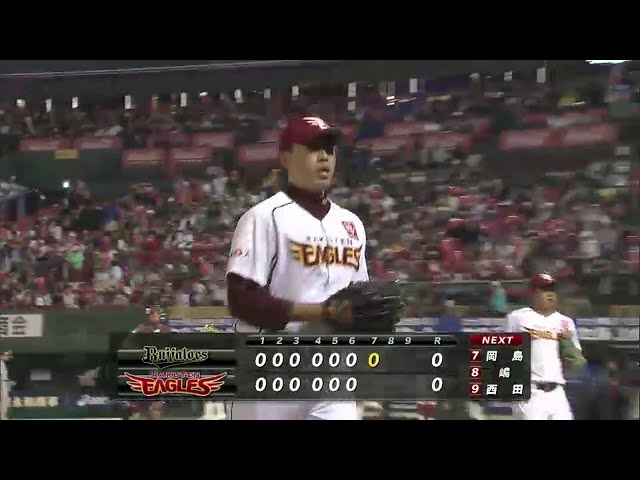 7回表 イーグルス・ボブ川井 粘投!! 力投!! バファローズ・西との投げ合い一歩も引かず無失点!! 2014/5/13 E-Bs