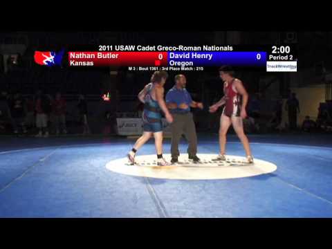 Cadet Greco 3rd 215 - Nathan Butler (KS) vs. David Henry (OR)