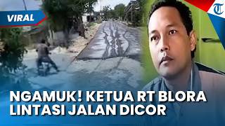Aksi Ketua RT di Blora Nekat Lintasi Jalan Dicor dengan Motor, Protes Transparansi Anggaran Proyek