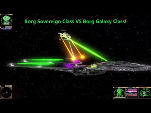 Borg Soveriegn VS Borg Galaxy Class | Star Trek Ship Battle | Star Trek Bridge Commander |