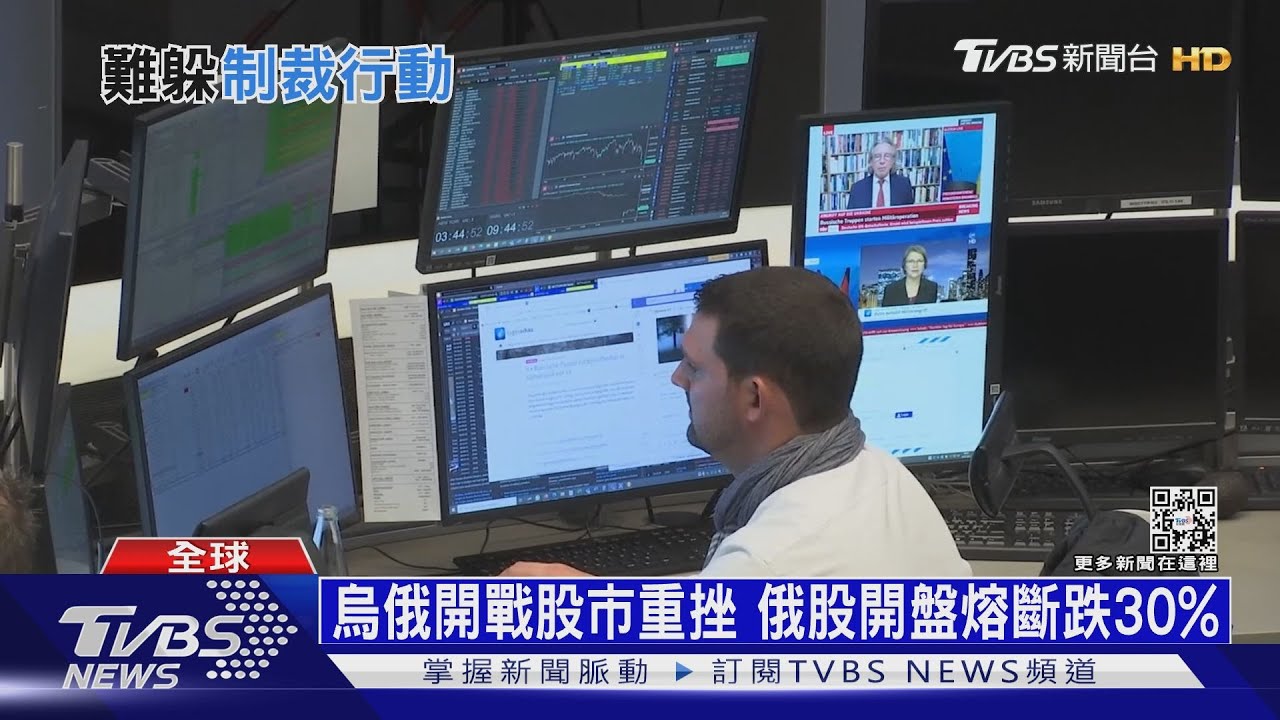 俄股重挫30%跌到熔斷! 全球股市陷入新風暴