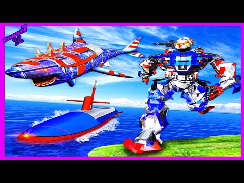 US Police Robot Shark Submarine Transform Android gameplay