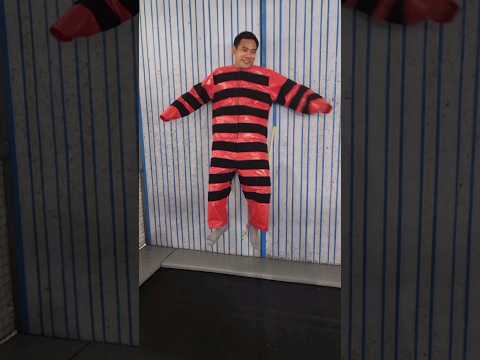 Papa Art is playing with a bee costume and jumping on the wall. Will he succeed? #shortfunnyclip ...