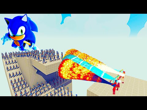 100x SONIC + 2x GIANT vs 3x EVERY GOD - Totally Accurate Battle Simulator TABS