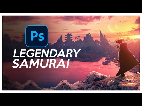 I made a LEGENDARY SAMURAI poster in Photoshop.