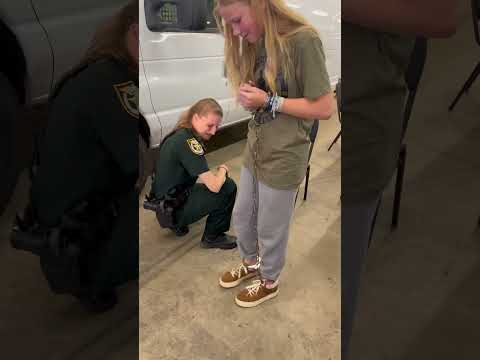 My baby’s #handcuffed ! She got #arrested …at #cops #camp !!! 😂 #OCSO #YouthWeek