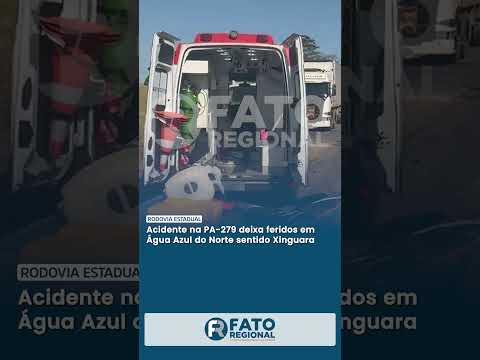 Acidente na PA-279 deixa feridos em Água Azul do Norte sentido Xinguara