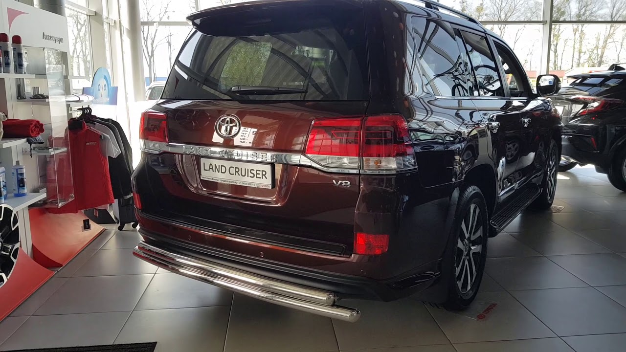 Toyota Land Cruiser 200 2007-2021 гг. Задняя защита AK002-double (2 шт., нержавейка) Video 1