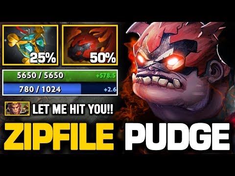 OMG!! TOUGHEST Pudge With Cancer Items Build 75% Health Regen AMP By Zipfile | Pudge Official