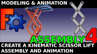 FreeCAD Scissor Lift with Kinematic Skeleton in Assembly 4 Animation Mechanical Movement Beginners