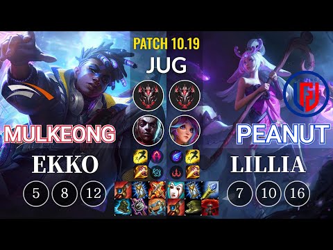 HLE Mulkeong Ekko vs LGD Peanut Lillia Jungle - KR Patch 10.19