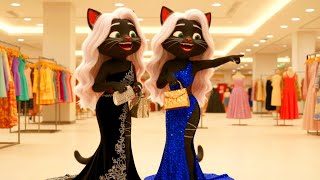 Mischievous little cat 😭cut ✂️ mother's 👗 dress and then buy black glitter gown 😱😡#cats#story #viral