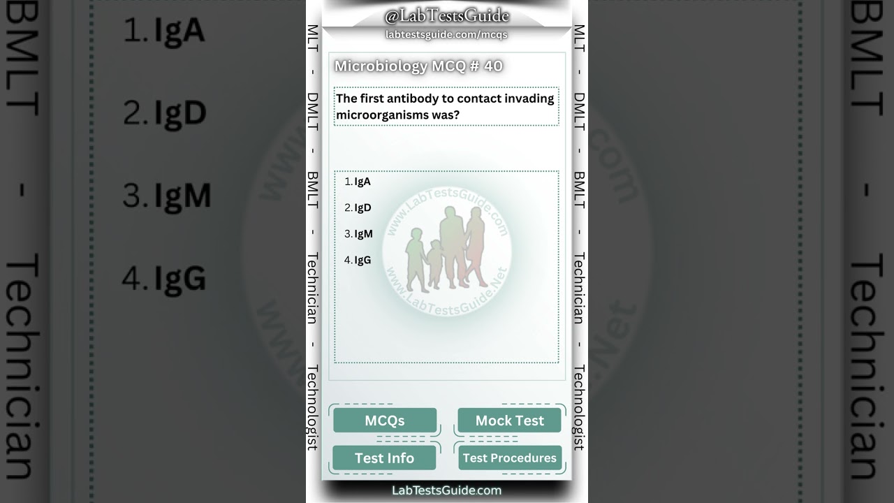 Microbiology MCQ 40 : #labtestsguide #microbiology #mcqs