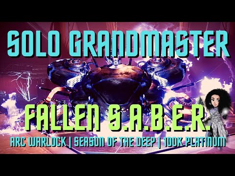 Solo Grandmaster Nightfall Fallen S.A.B.E.R Arc Warlock with Coldheart -Destiny 2 Season of the Deep