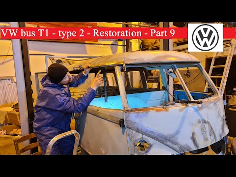 VW bus T1 type 2 - PART 9 - ribbed floor assembly and roof gutter disassembly