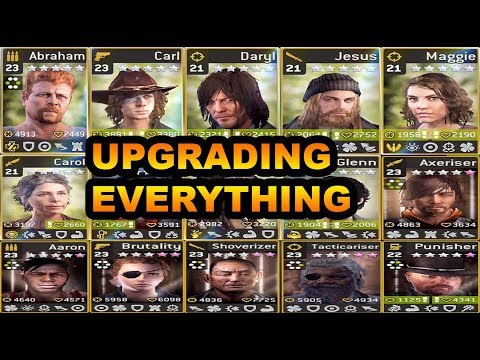UPGRADING EVERY SURVIVOR AND HERO IN THE WALKING DEAD NO MAN'S LAND