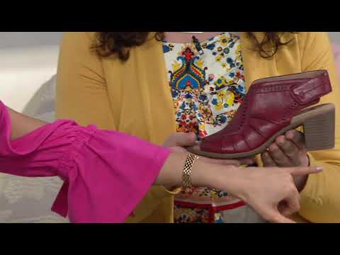 Earth Leather Peep Toe Heeled Sandals- Steph Moza on QVC