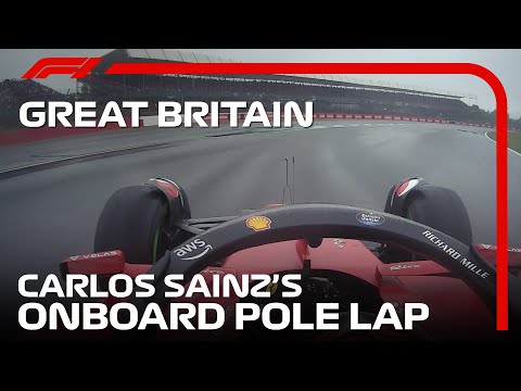 ポール・ポジションのカルロス・サインツのオンボード映像 F1第10戦イギリスGP