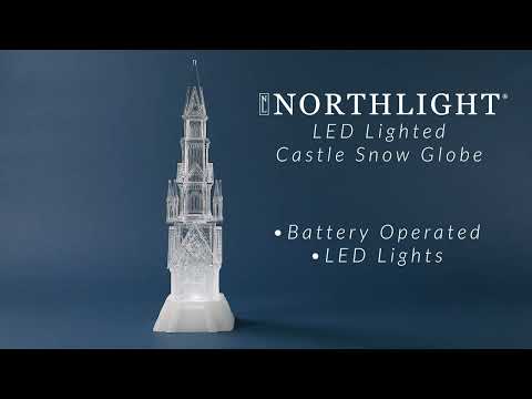 17.5" LED Lighted Acrylic Castle Christmas Snow Globe | Northlight Y94777 | Northlight