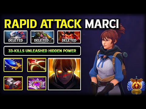 33-KILLS UNLEASHED HIDDEN POWER MID Marci | Aghs Scepter + Daedalus Build | Rapid Attack RIP ALL